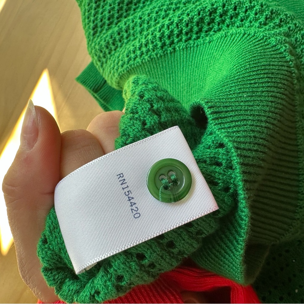 NWT Clare V. Augustine Green Knit Polo XL - Picture 6 of 6